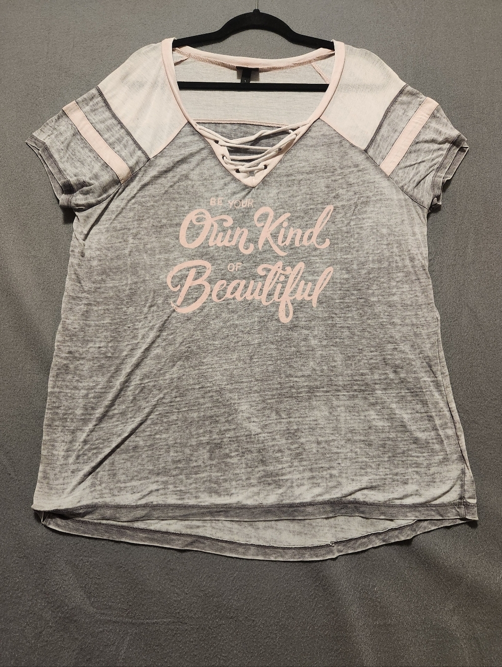 Torrid Shirt Women Size 1 Gray And Light Pink Lace Plus Size